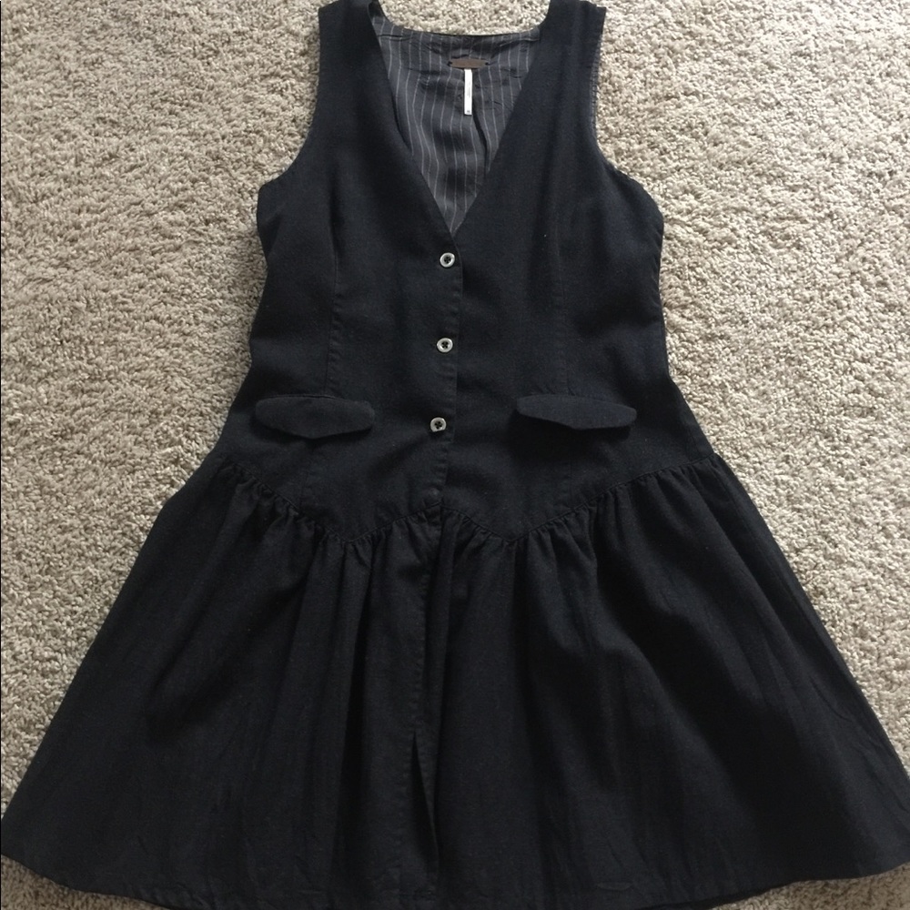 Wool/Rayon button down Free People flare dress.